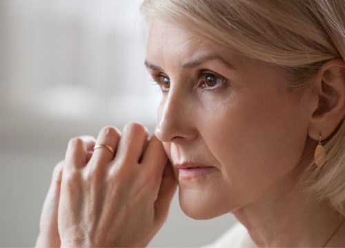 Older woman with facial volume loss