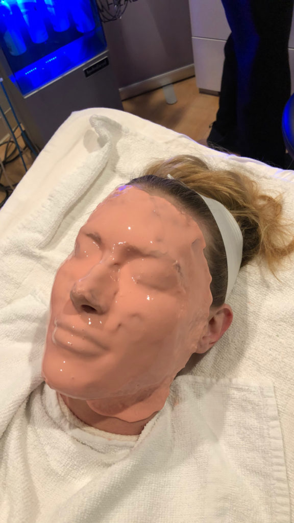 Patient receiving a Drench Facial